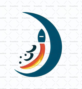 Raumschiff und Sichelmond